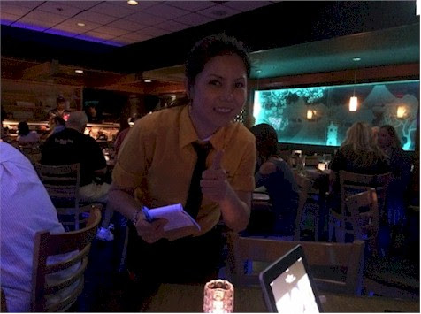 Vivi, our amazing server at Tee- Jay Thai Sushi